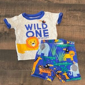 Size 3-6 months The Children’s Place jungle theme short & t-shirt outfit